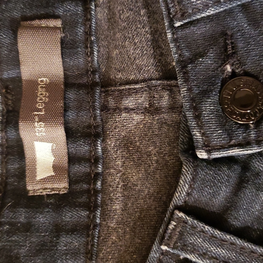 Women’s Juniors Levis 535 Legging Jeans Dark Acid Wash - Picture 6 of 7